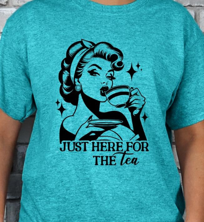 Just Here for the Tea Retro Style T-shirt Casual Comfortable Hoodie, Sweatshirt | TeeBloomCo.com