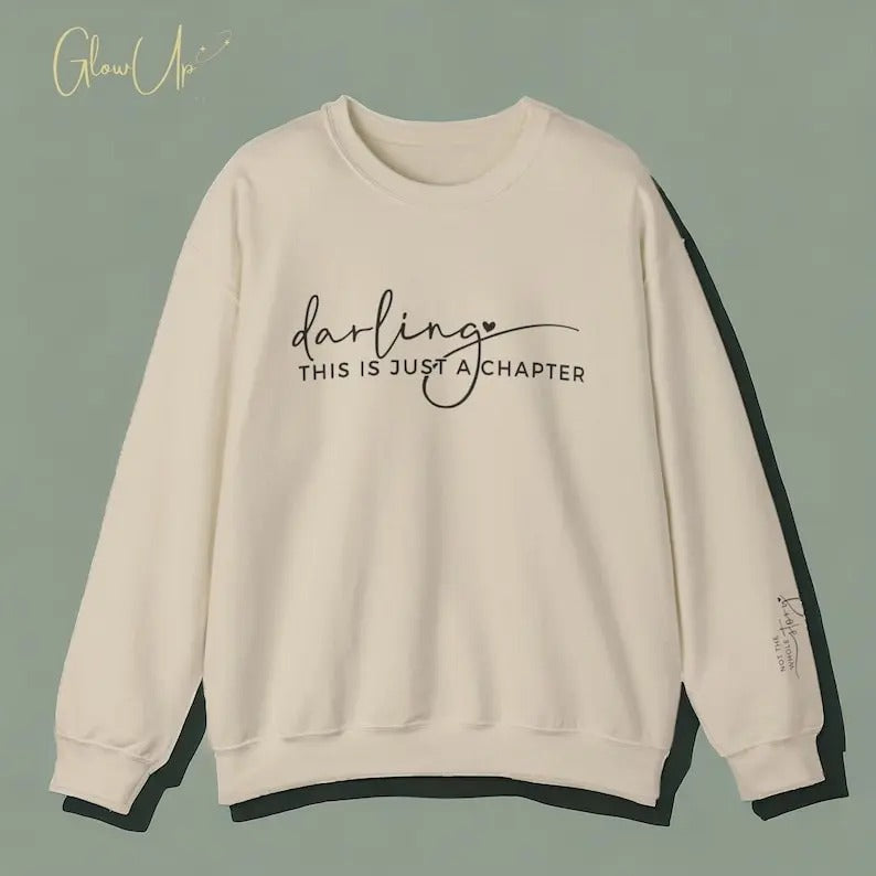 Just a Chapter Crewneck Sweatshirt | Mental Health Motivational Inspirational Self Love Sweater | Cozy Book Lover Sweater...