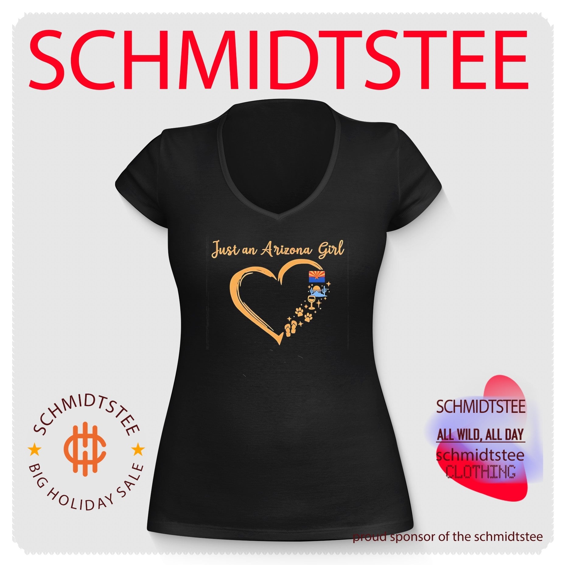 Just an Arizona Girl graphic heart shirt