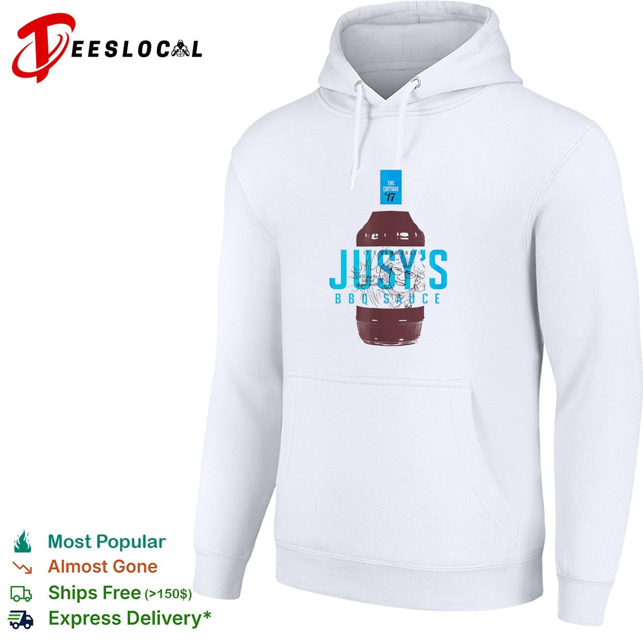 Jusy’s BBQ Sauce The Cottage ’17 it’s communal bottle label illustration graphic shirt