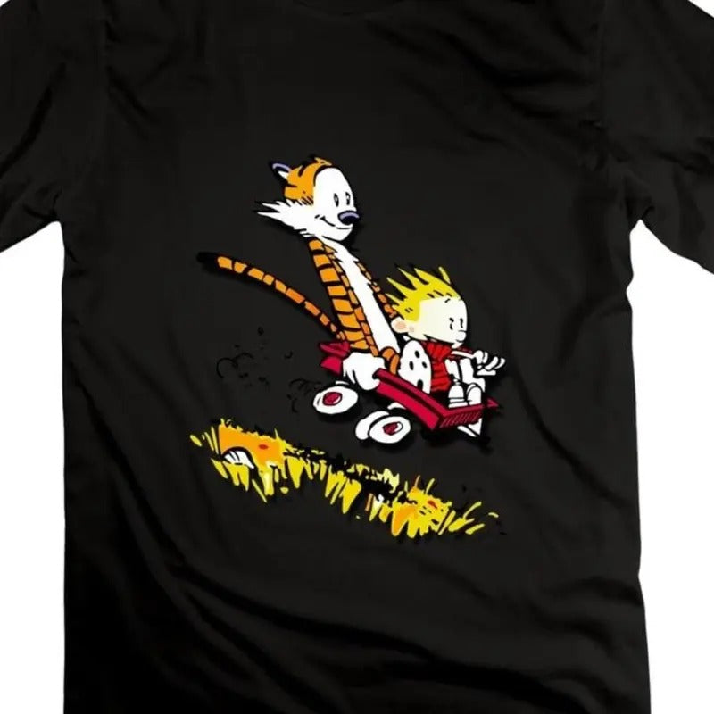 KST Man's Calvin And Hobbes T-Shirt Unique Cool M Black Sweatshirt, Hoodie, Comfort Colors | TeeBloomCo.com