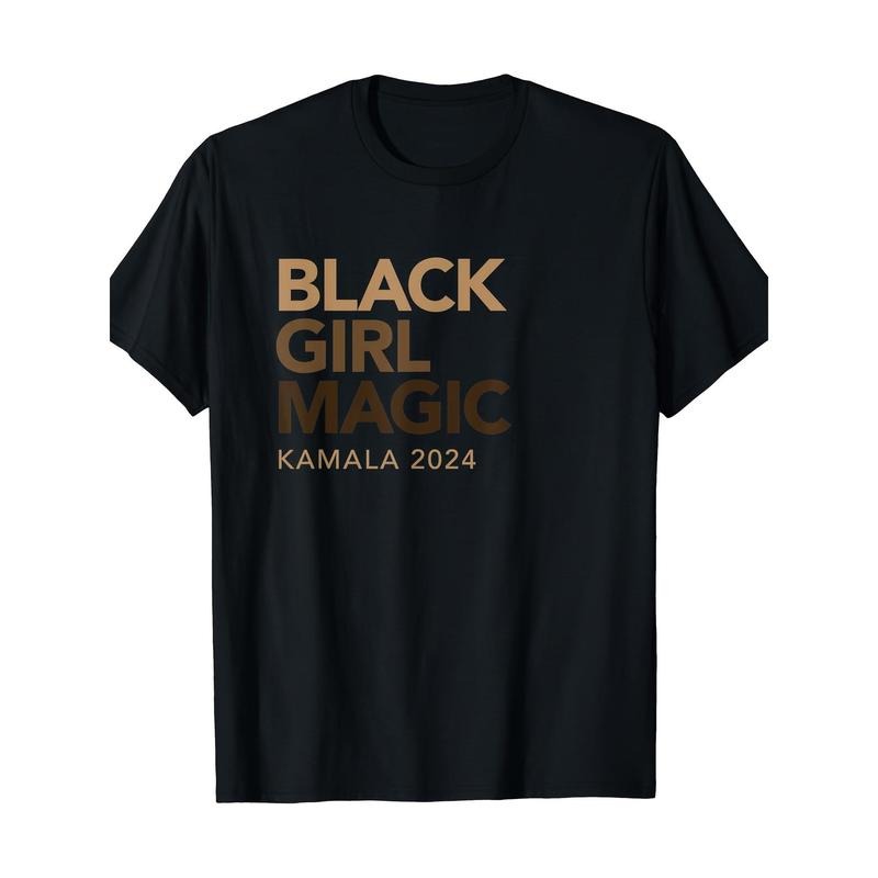 Kamala Harris 2024 Black Girl Magic with Melanin T-shirt, Men's T-shirt Made in USA Hoodie, Sweatshirt | TeeBloomCo.com