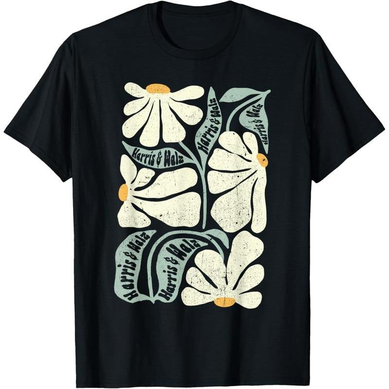 Kamala Harris Waltz Hand Drawn Flower Brighter Tomorrow 2024 T-Shirt made in usa Hoodie, Sweatshirt | TeeBloomCo.com