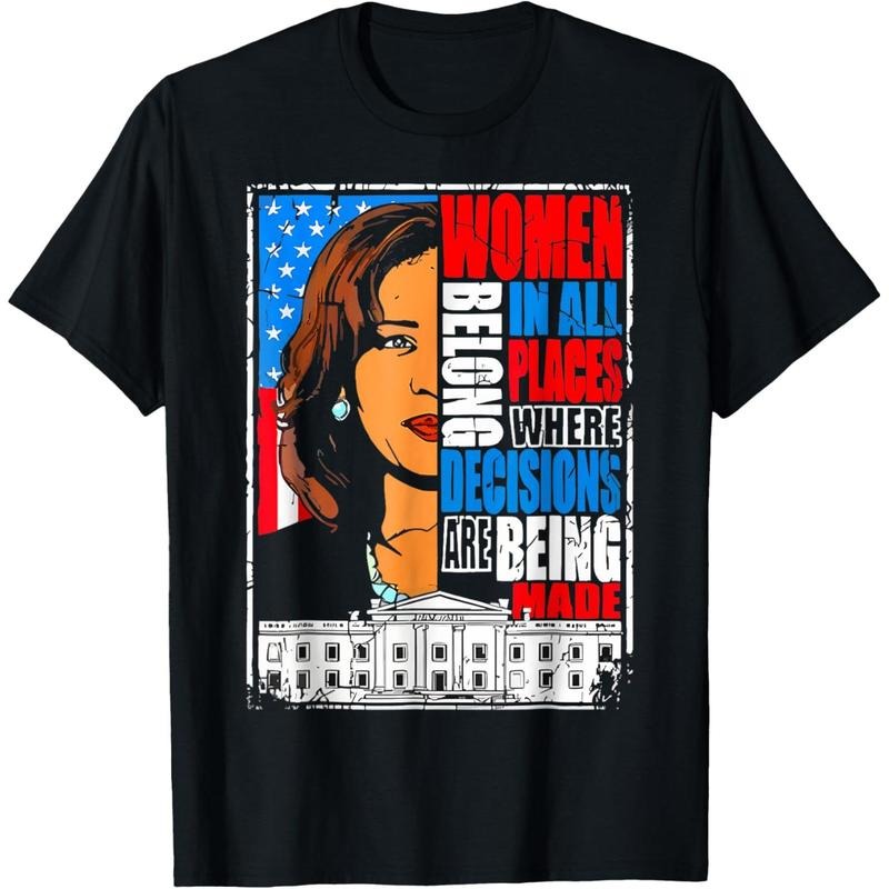 Kamala Harris Women belong in place where decisions are made T-Shirt made in usa Hoodie, Sweatshirt | TeeBloomCo.com
