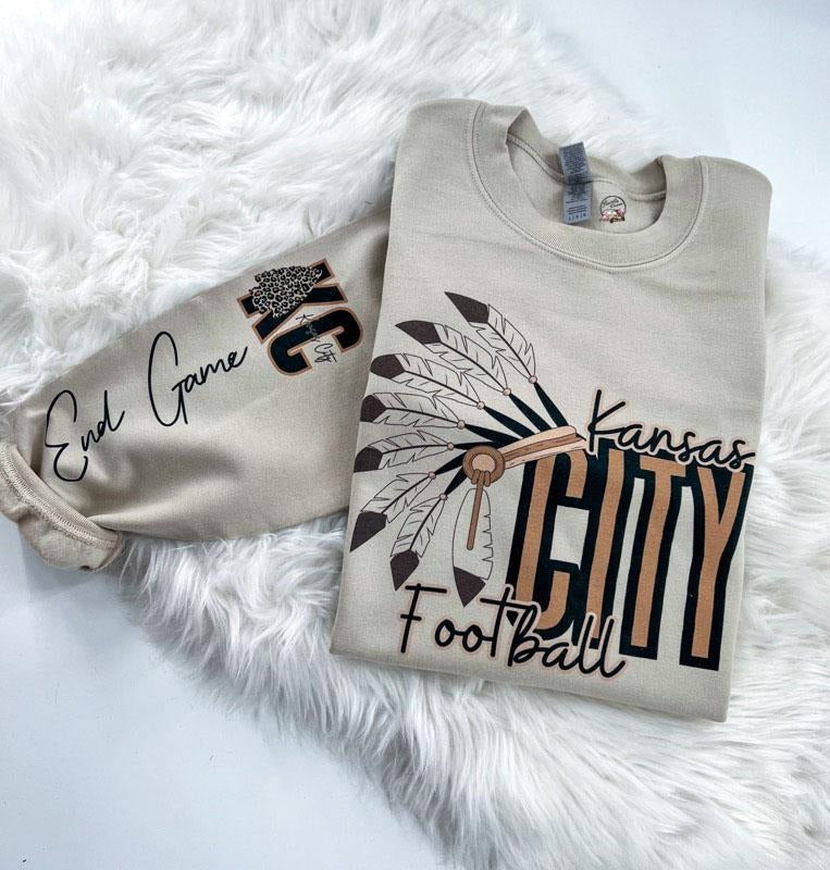 Kansas City Football Sweatshirt Womenswear Unisex Comfy Pullover with Sleeve Print T-Shirts, Hoodie | TeeBloomCo.com