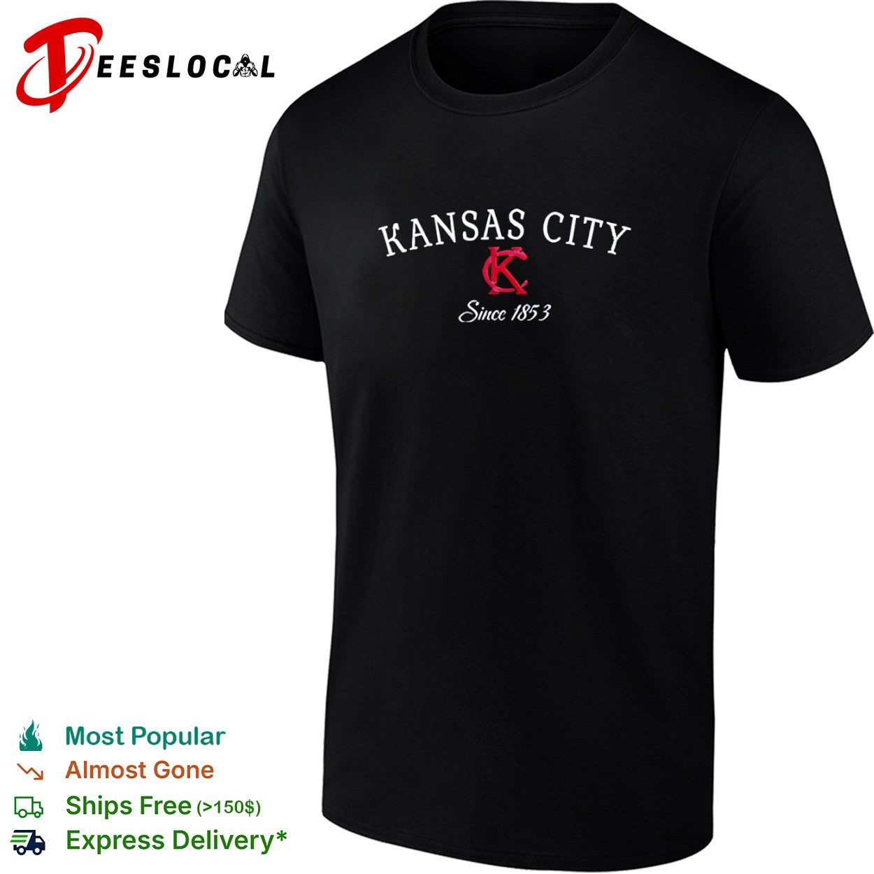 Kansas City interlocking letters since 1853 shirt