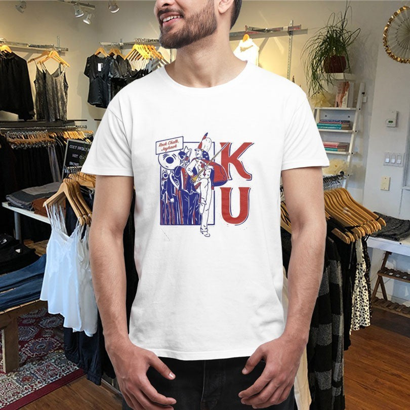Kansas Jayhawks Rock Chalk KU Marching Shirts