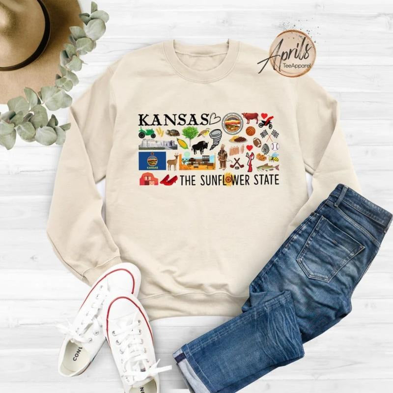 Kansas Sweatshirt, Kansas Hoodie, State Shirt Classic Fashion | TeeBloomCo.com