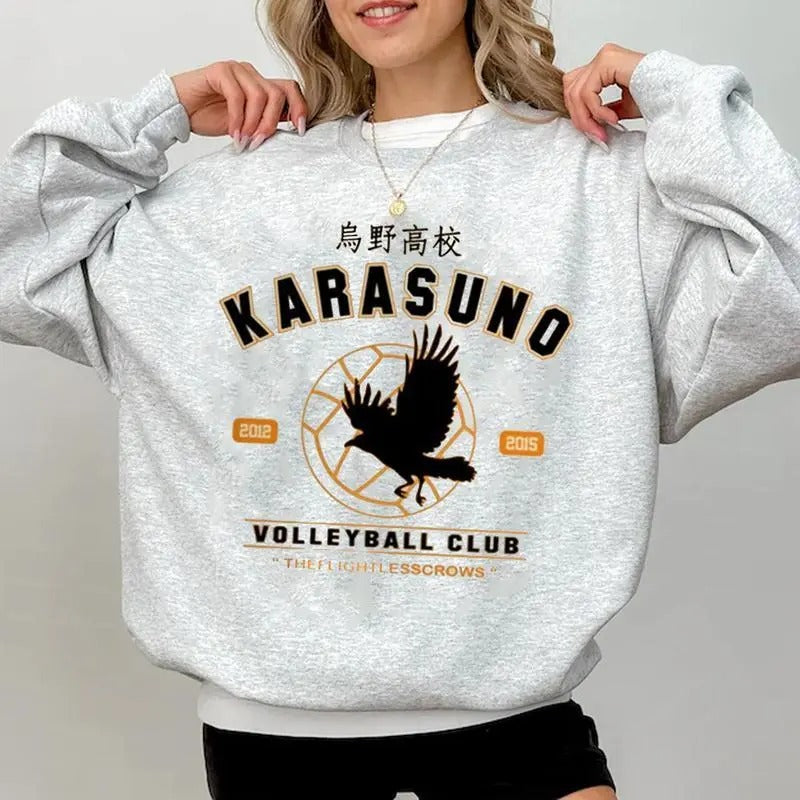 Karasuno Volleyball Club Unisex Sweatshirt, Haikyuu Shirt, Anime Lover Gift Hoodie | TeeBloomCo.com
