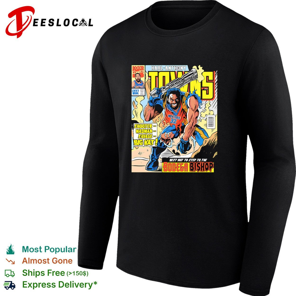 Karl Anthony Towns New York Knicks NBA comic shirt