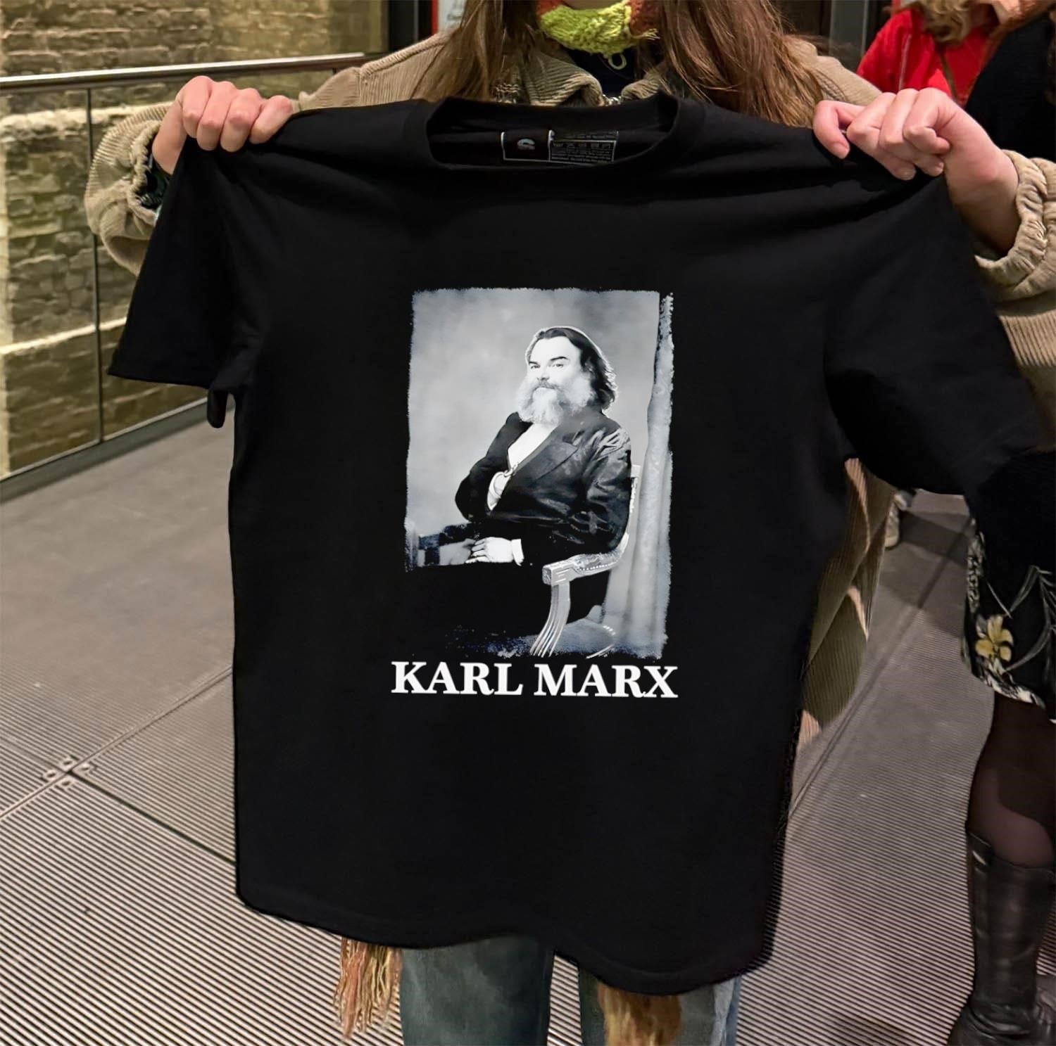 Karl Marx Portrait Jack Black Actor Parody Vintage shirt