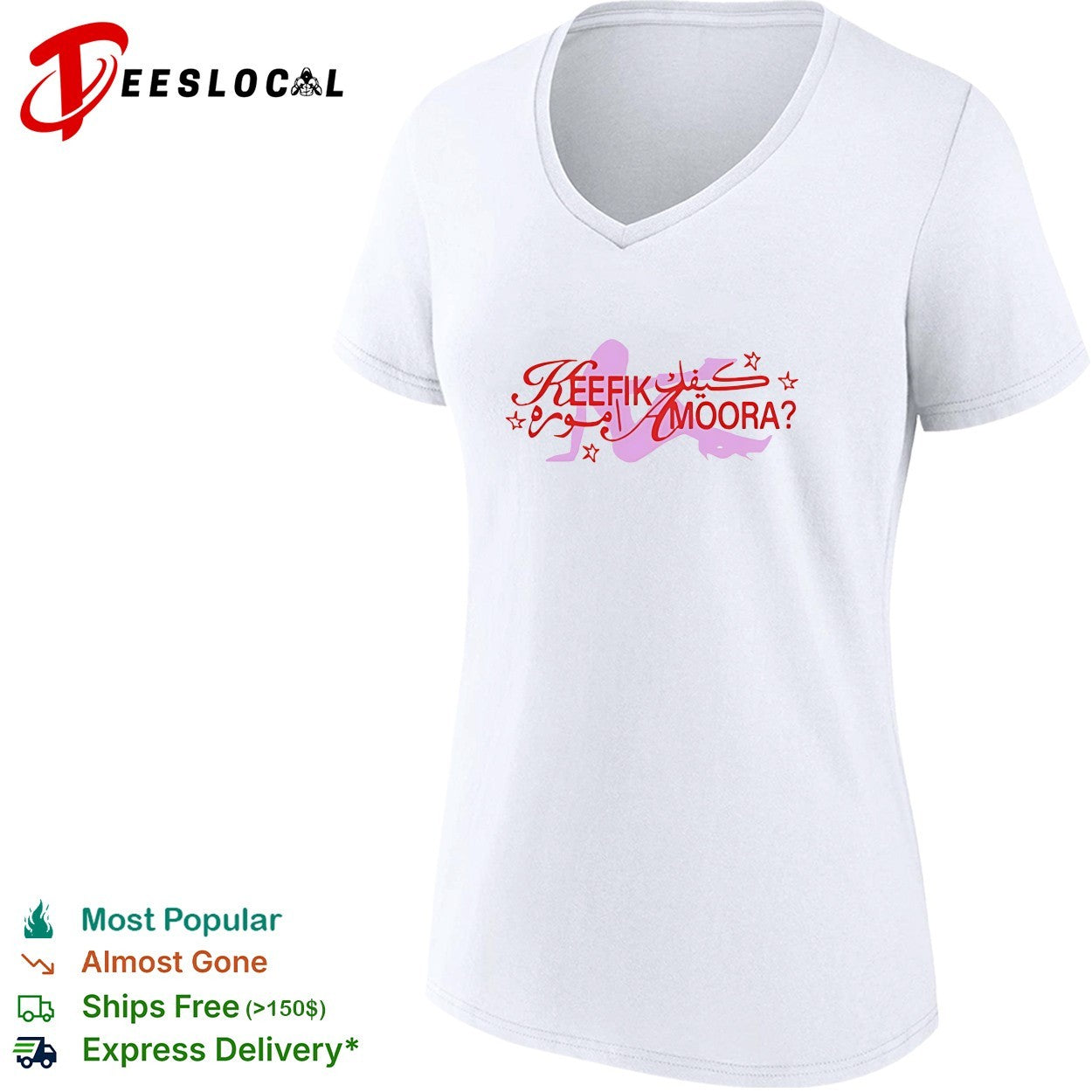 Keefik Amoora Arabic English bilingual art graphic shirt