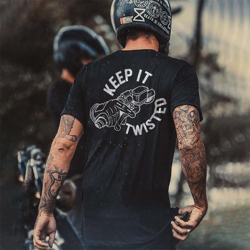Keep It Twisted Printed Casual Men's T-shirt - Naughty Clothes Men Cotton Menswear Hoodie, Sweatshirt | TeeBloomCo.com