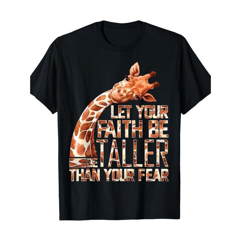 Keep Your Faith Above Fear Giraffe Casual Comfort Men's T-Shirt Made in USA Hoodie, Sweatshirt | TeeBloomCo.com