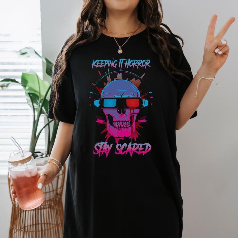 Keeping it horror Stay Scared Shirt Horror Halloween Movies Tshirt Halloween Party Shirt Hoodie, Sweatshirt | TeeBloomCo.com