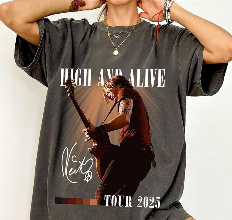 Keith Urban High And Alive Tour 2025 T-Shirt Unique Design for Everyday Wear Hoodie, Sweatshirt | TeeBloomCo.com