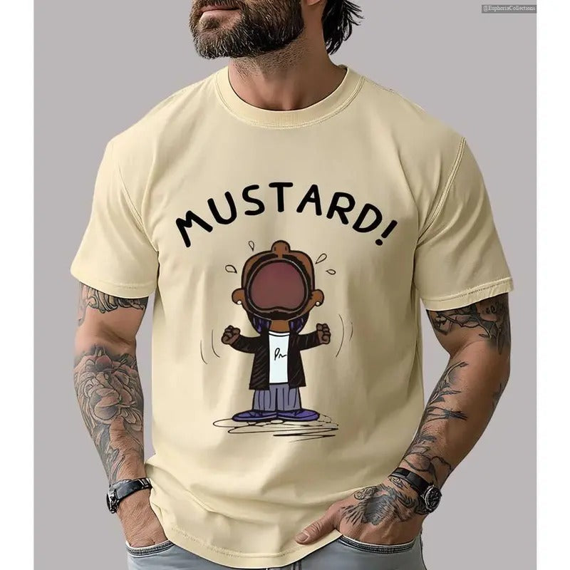 Kendrick Lamar MUSTARD Meme T-Shirt, Unisex Tee Shirt for Fans, Funny Hip Hop Top, Music Lover Apparel, Humorous Pop...