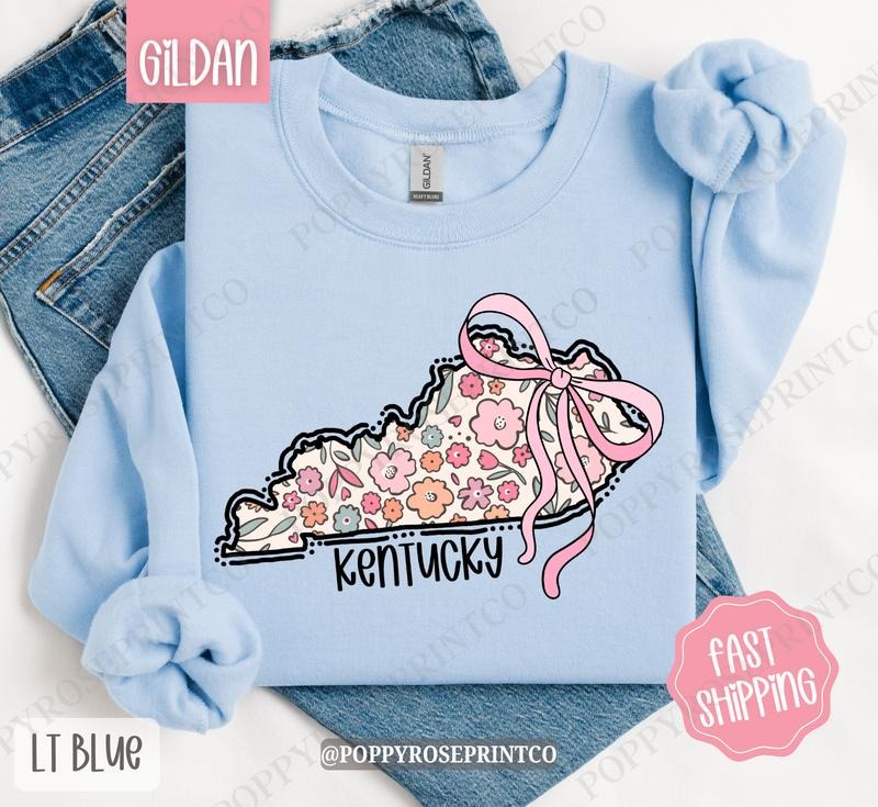 Kentucky Floral Sweatshirt, Cute Kentucky Sweatshirt, Kentucky State Sweatshirt T-Shirts, Hoodie | TeeBloomCo.com