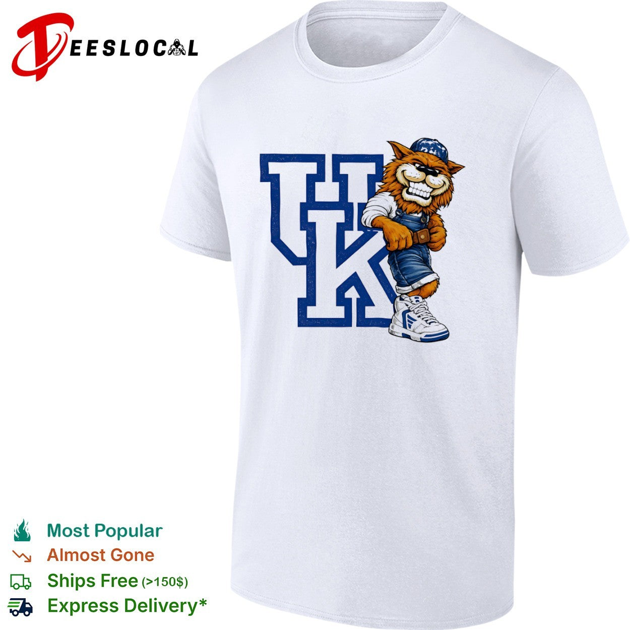 Kentucky Wildcats UK Logo with Scratch Mascot Retro Basketball Mascot Sports shirt