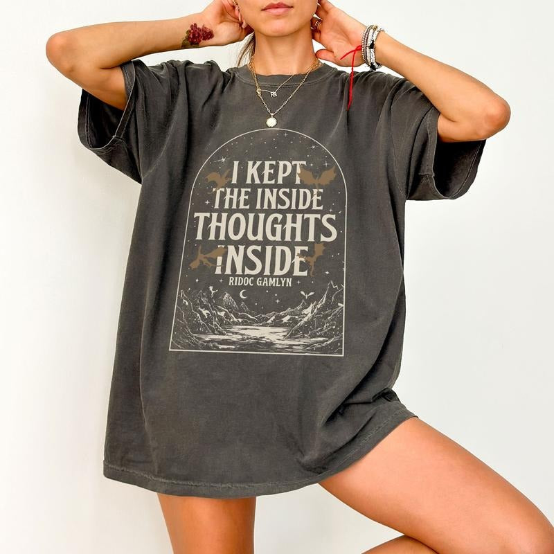 Kept The Inside Thoughts Inside Shirt, Basgiath War College, Fourth Wing Shirt, Onyx Storm Shirt, Quest Squad Shirt,...