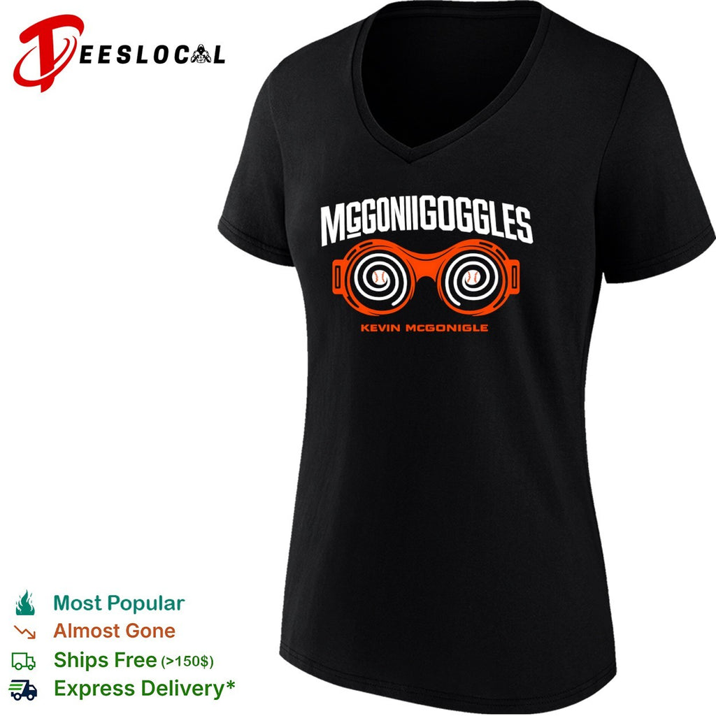 Kevin McGonigle McGoniigoggles orange goggles baseballs shirt