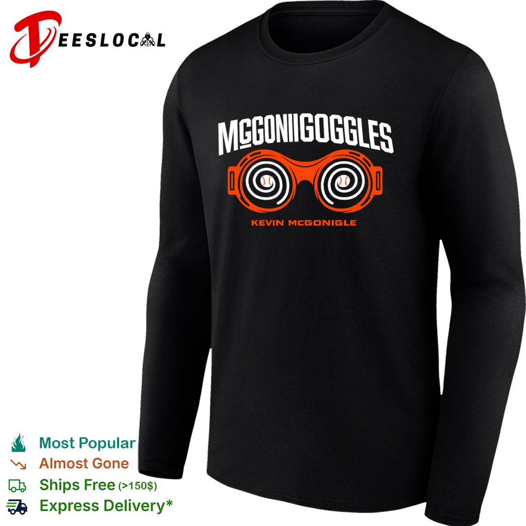 Kevin McGonigle McGoniigoggles orange goggles baseballs shirt