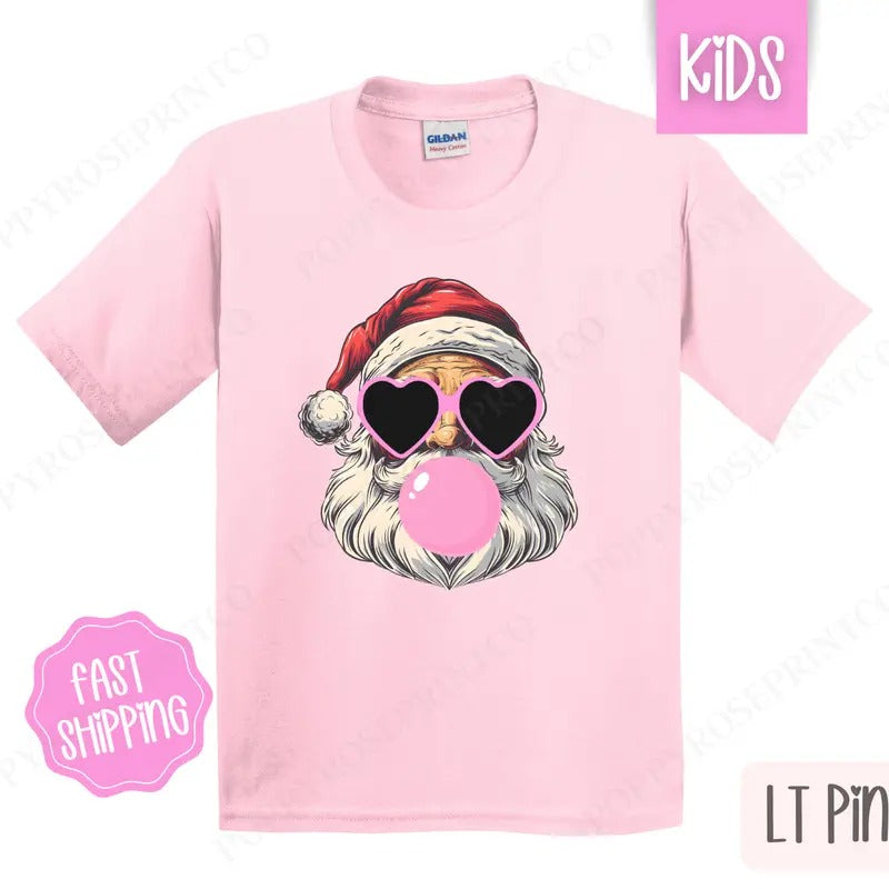 Kids Christmas Shirt - Santa Bubble Tshirt - Youth Holiday Tee Gildan Hoodie, Sweatshirt | TeeBloomCo.com