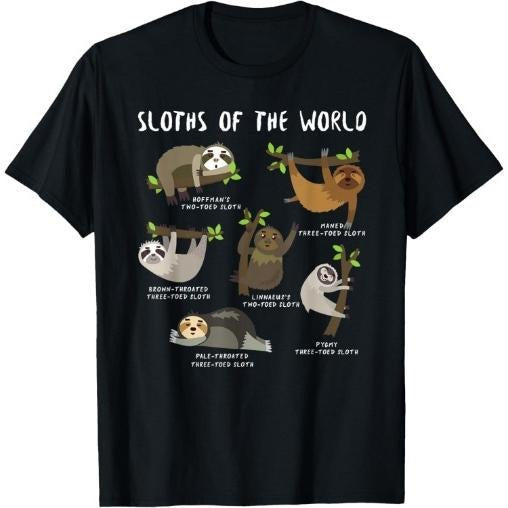 Kids Youth Boys Sloth Animal Design Themed - Types of Sloths T-Shirt Made in USA Hoodie, Sweatshirt | TeeBloomCo.com