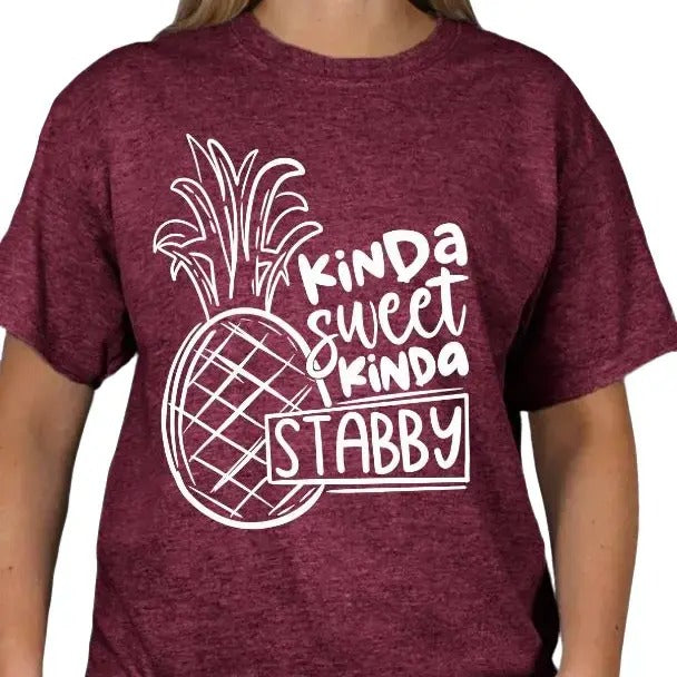 Kinda Sweet Kinda Stabby Crewneck T-shirt Streetwear Shortsleeve Hoodie, Sweatshirt | TeeBloomCo.com