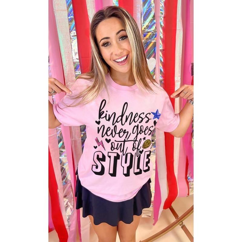 Kindness Never Goes Out of Style Sequin Graphic T-Shirt Hoodie, Sweatshirt | TeeBloomCo.com