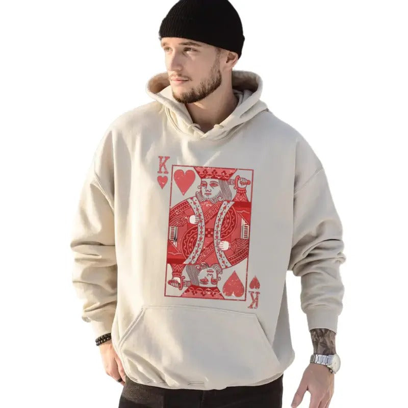 King Of Hearts Valentine Sweatshirt, Gift For Him, Funny Valentines Gift For Husband, Couple Shirt Groom Gift, Unisex...