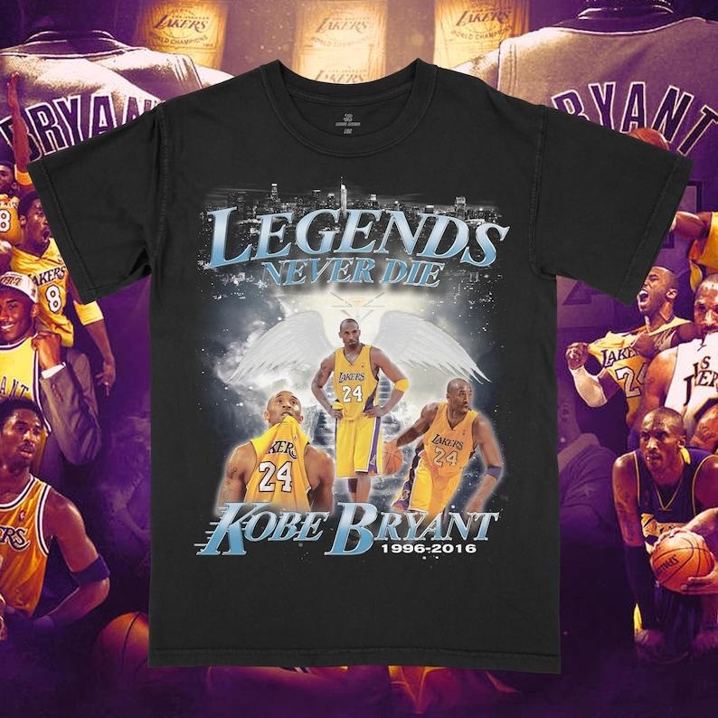 Kobe Bryant "Legends Never Die" Forever graphic Oversize Print T-shirt Hoodie, Sweatshirt | TeeBloomCo.com