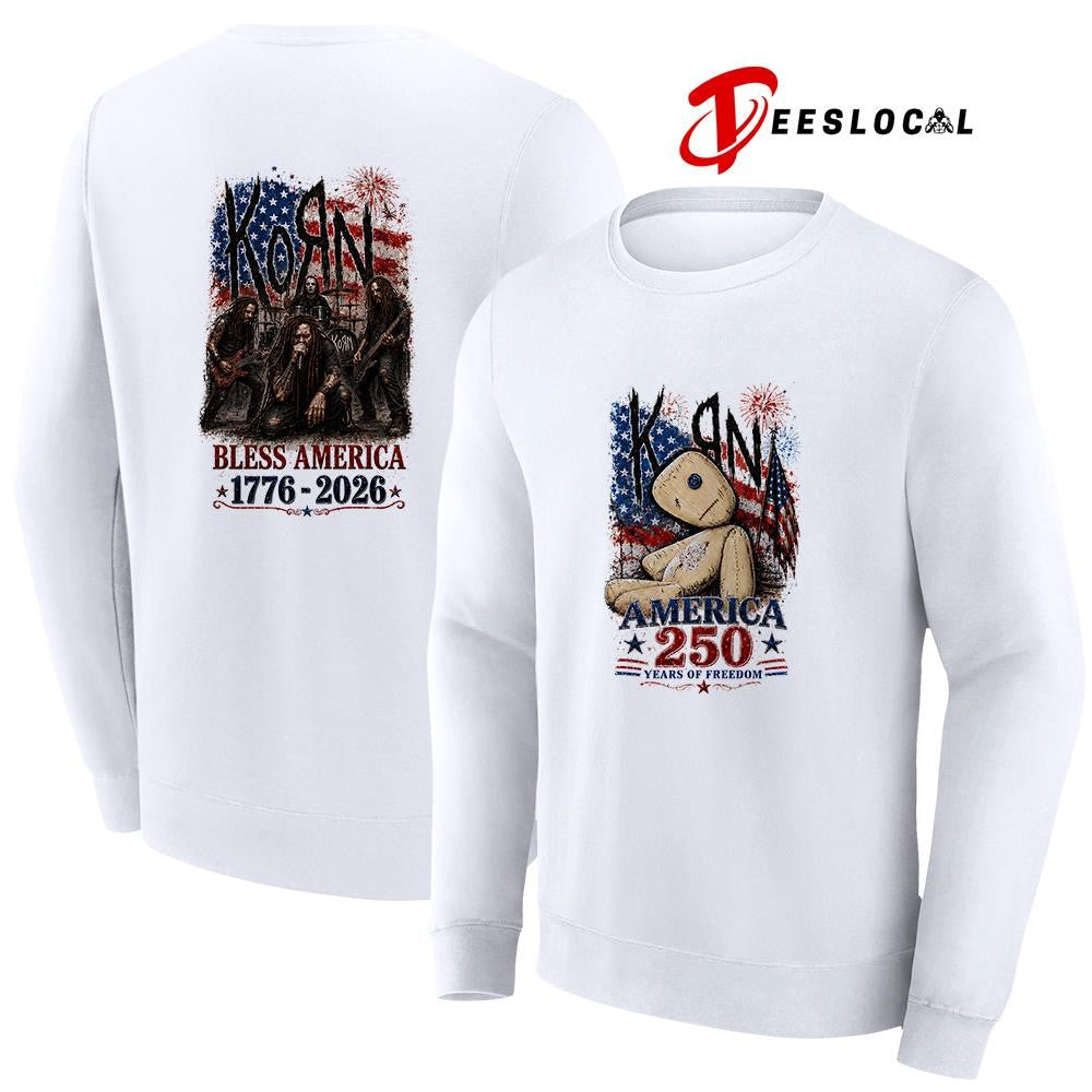 Korn bless America 250 years of freedom graphic shirt