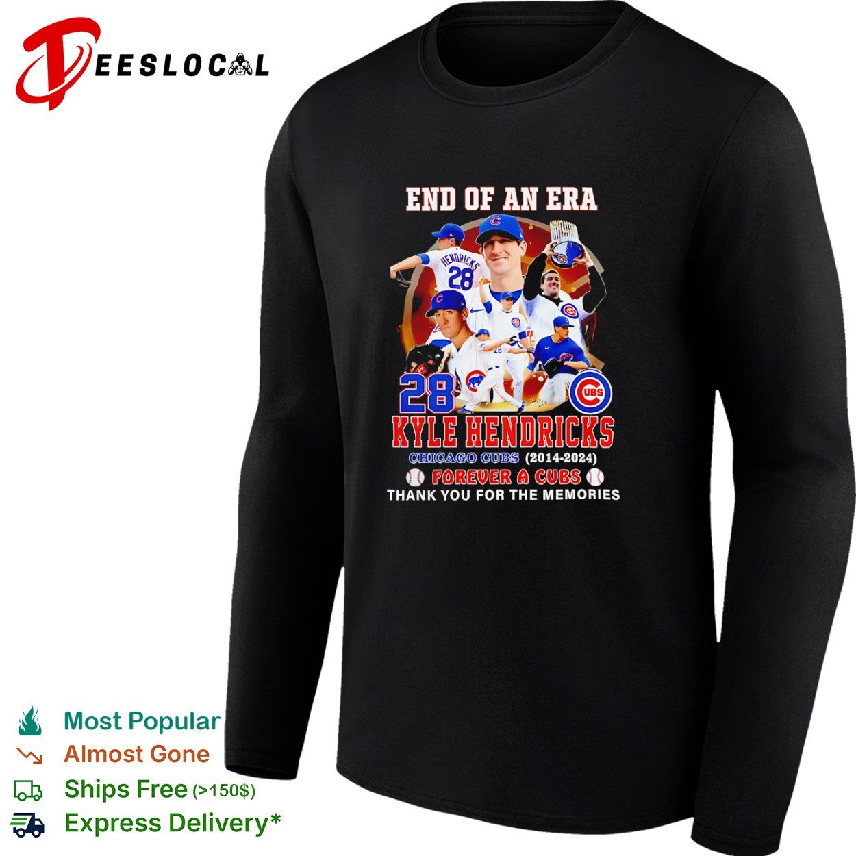 Kyle Hendricks Chicago Cubs End of an era 2014 2024 thank you for the memories shirt