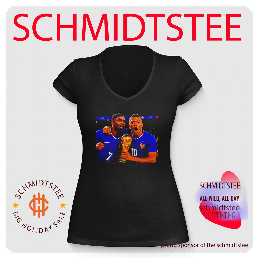 Kylian Mbappé and Ousmane Dembélé France National Team World Cup Champions shirt