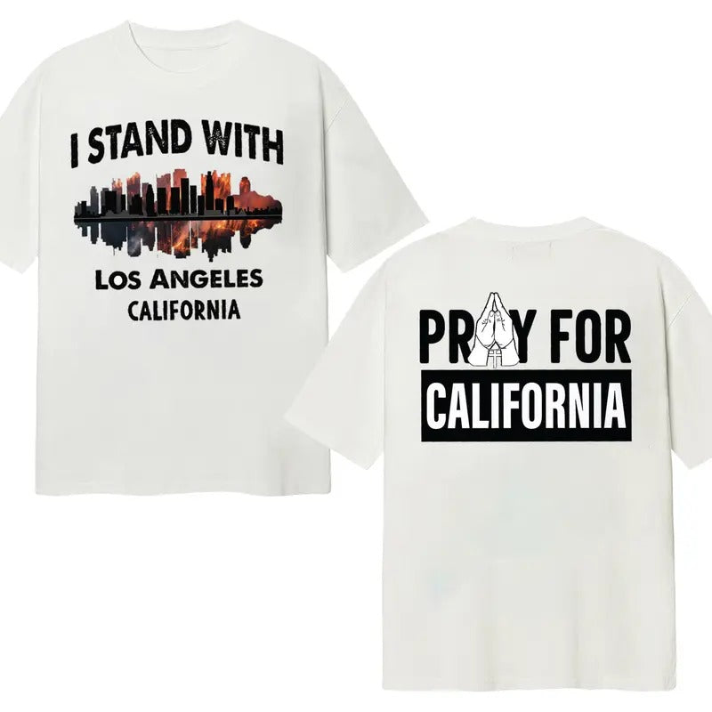 LA Resilience Shirt, Firefighter Support Tee, Pray For California Design Hoodie, Sweatshirt | TeeBloomCo.com