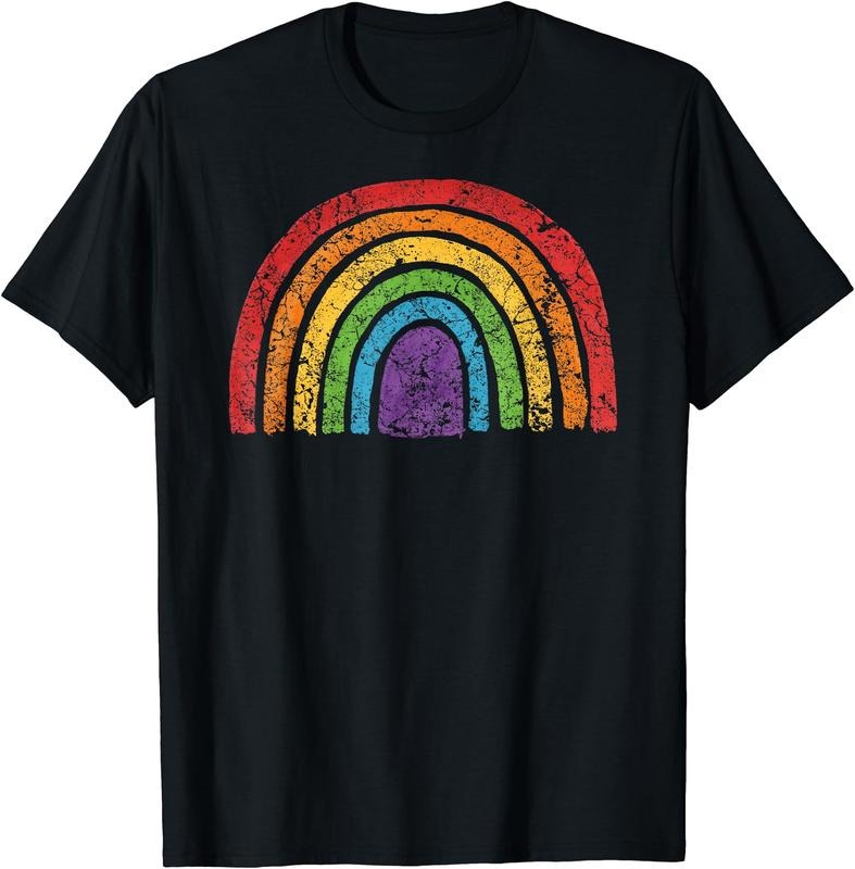 LGBTQ Rainbow Flag Gay Pride LGBT Awareness Ally Vintage T-Shirt | Unisex Cotton Tee Gift, Crewneck, Short Sleeve Hoodie,...