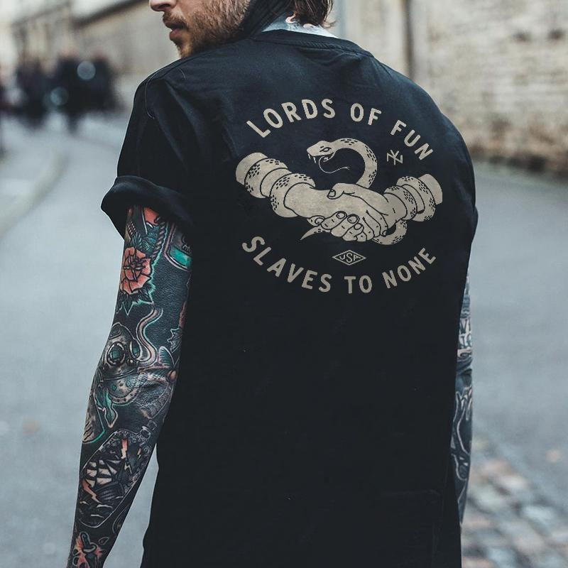 LORDS OF FUN printed T-shirt designer - Naughty Clothes Men Hoodie, Sweatshirt | TeeBloomCo.com