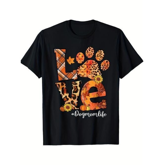 LOVE Dog Paw Pumpkin Leopard Dog Mom Life Fall Thanksgiving T-Shirt2024 Printed Pattern Men Sports Black Casual Blazer...