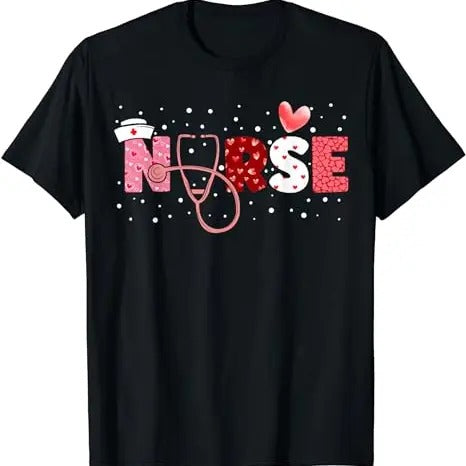 LOVE Stethoscope Nurse Life Valentines Day 2024 Women Girl T-Shirt, Valentines Gift, Valentines Day Shirt, XOXO...