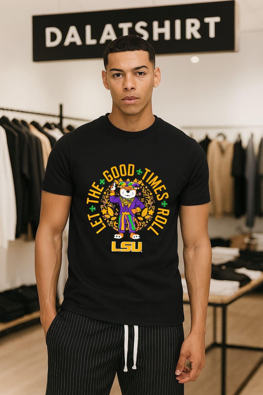 LSU Let The Good Times Roll Mardi Gras Tiger Mascot shirt