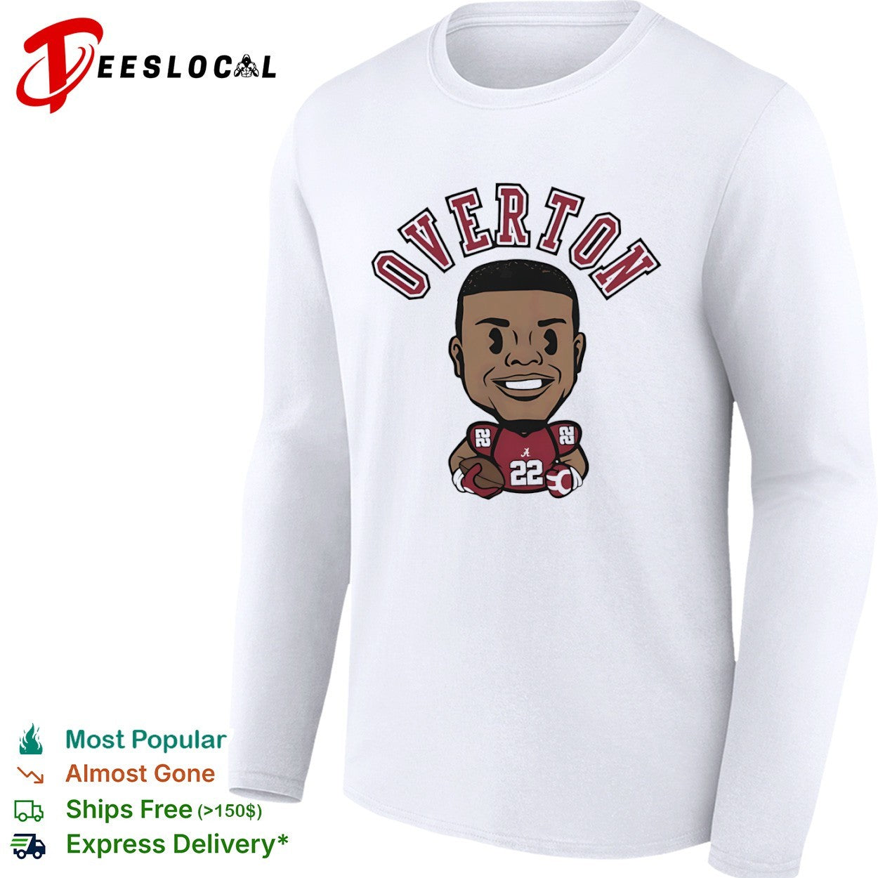 LT Overton Alabama Crimson Tide football chibi shirt