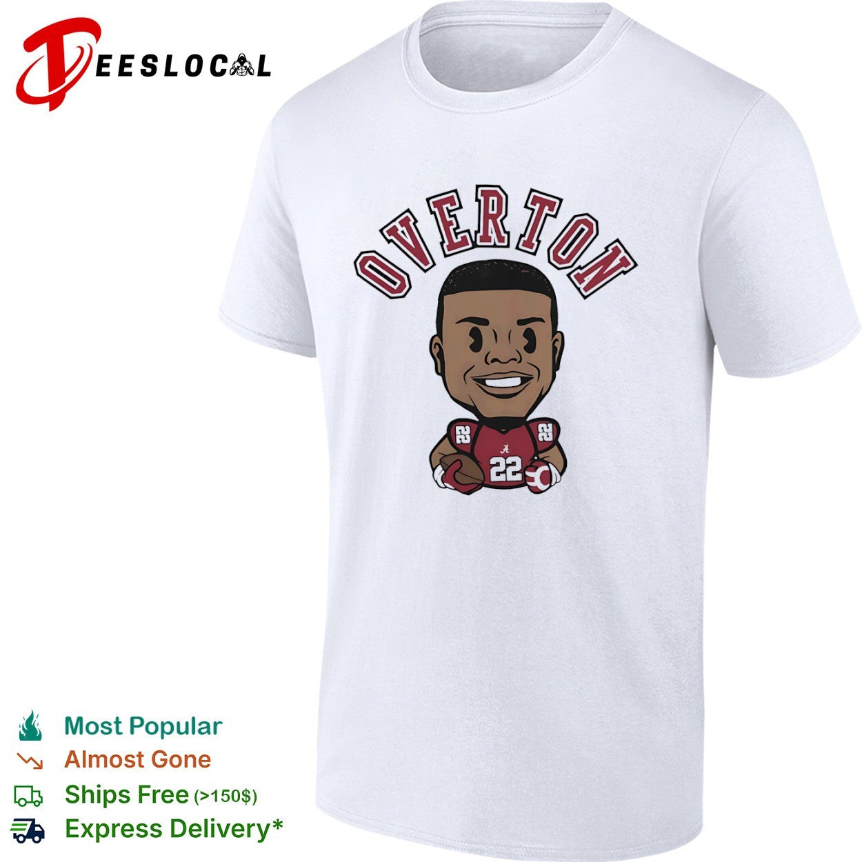LT Overton Alabama Crimson Tide football chibi shirt