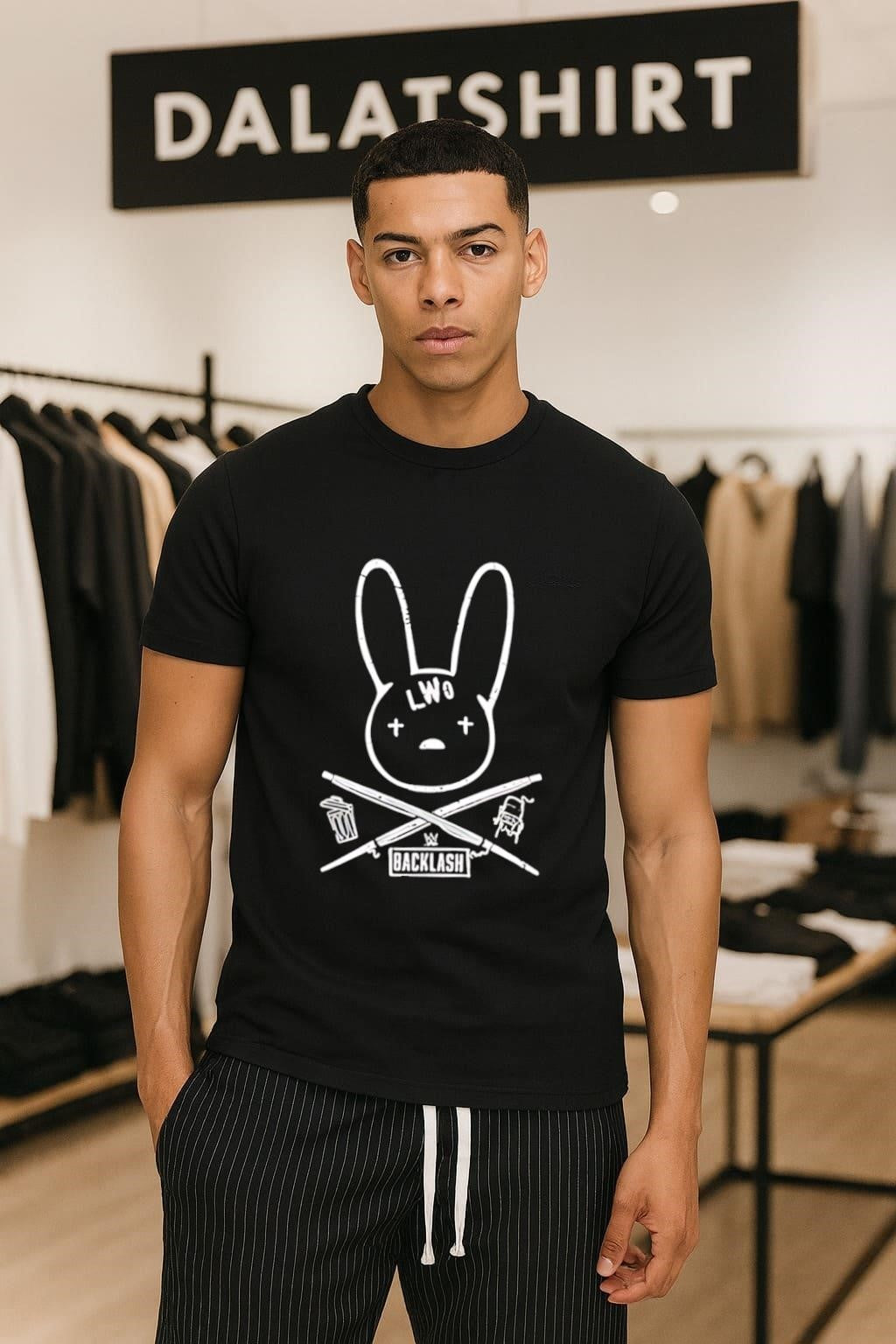 LWO Bad Bunny Backlash Rabbit Skull Logo shirt