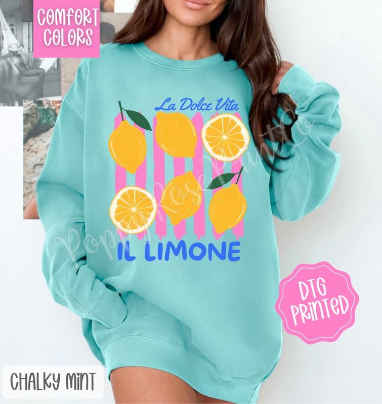 La Dolce Vita Comfort Colors Sweatshirt, Trendy Women's Crewneck T-Shirts, Hoodie | TeeBloomCo.com
