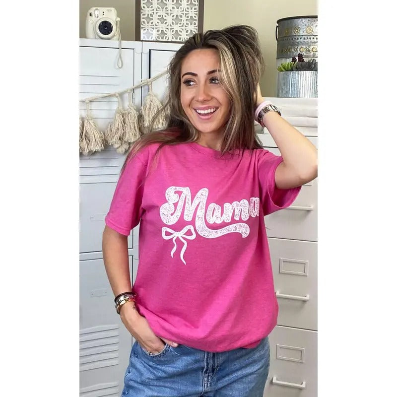 Lace Mama Bow Graphic T-Shirt Hoodie, Sweatshirt | TeeBloomCo.com