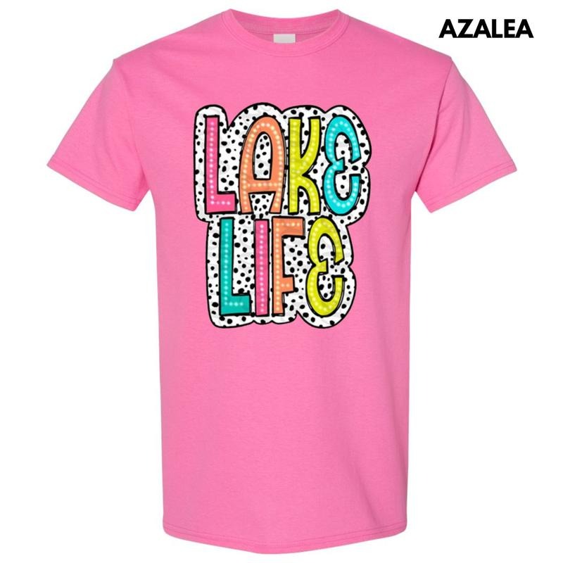 Lake Life Neon Spotted Gildan Short Sleeve T-Shirt Hoodie, Sweatshirt | TeeBloomCo.com