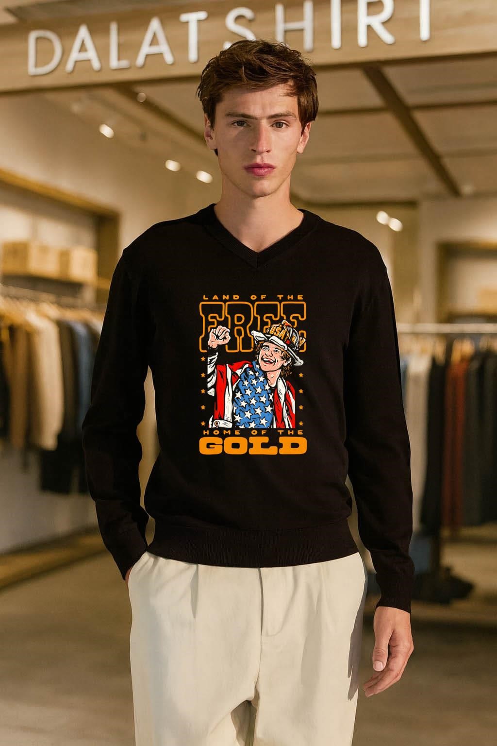 Land of the Free Home of the Gold Firefighter shirt