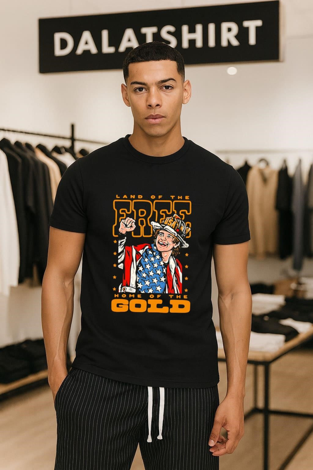 Land of the Free Home of the Gold Firefighter shirt