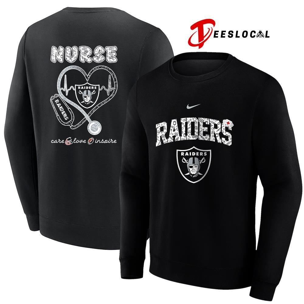Las Vegas Raiders x Nurse care love inspire logo shirt
